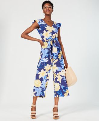 INC International Concepts INC Floral Tie-Waist Jumpsuit, Created for Macy's 
