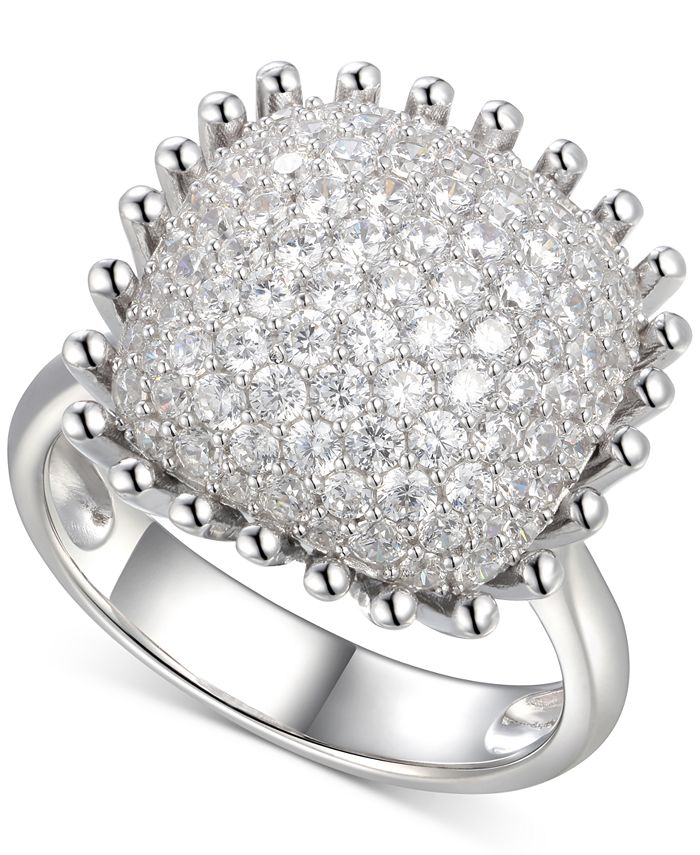 Macy's Cubic Zirconia Pavé Statement Ring in Sterling Silver Macy's