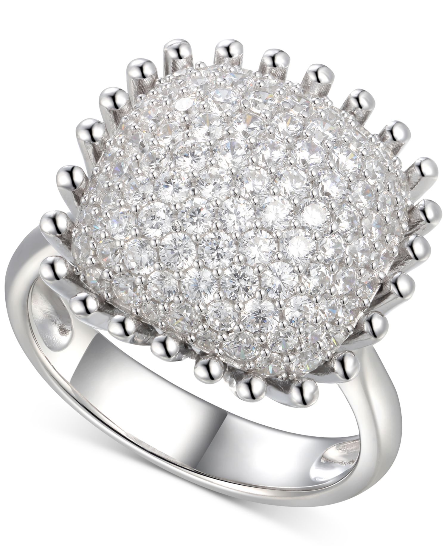 Cubic Zirconia Pav&eacute; Statement Ring in Sterling Silver