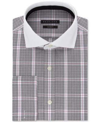 Sean John - Men's Classic/Regular-Fit Check French Cuff Dress Shirt