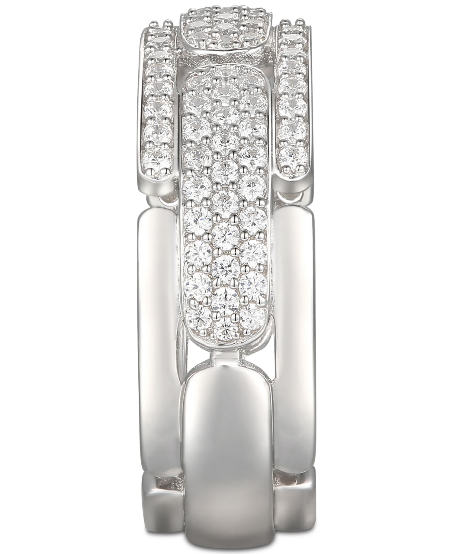 Cubic Zirconia (1-1/3 cttw) Pav&eacute; Band in Sterling Silver