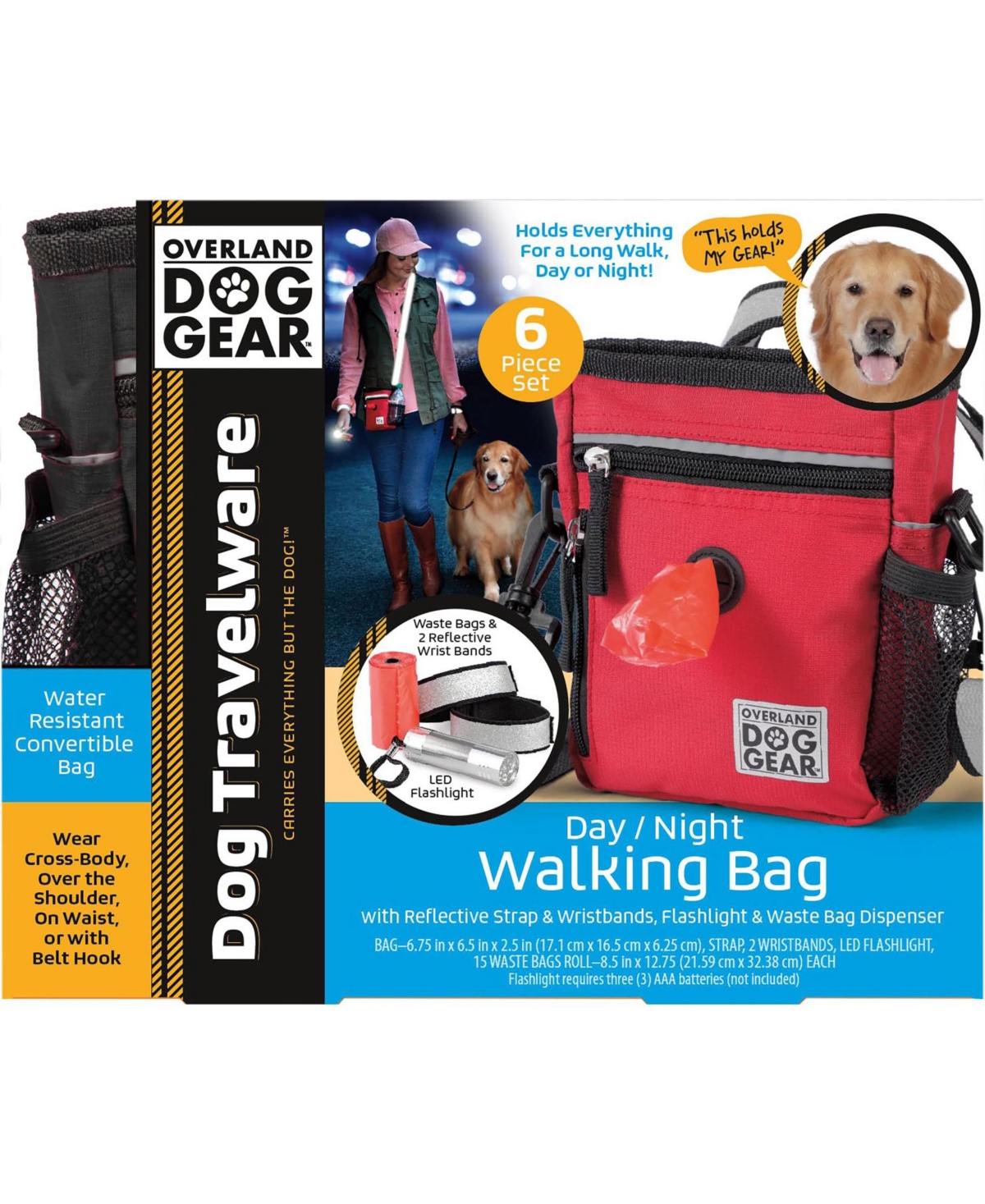 Mobile Dog Gear Day/Night 6 Pc Walking Bag