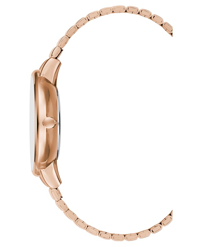 BCBGeneration Ladies Rose Gold Bracelet Watch with Floral Dial Accents ...