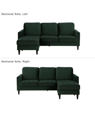 CosmoLiving by Cosmopolitan Strummer Velvet Reversible Sectional Sofa