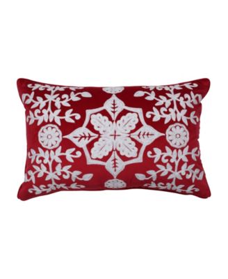 Pillow Perfect Snowflakes And Berries Lumbar Pillow - Macy's