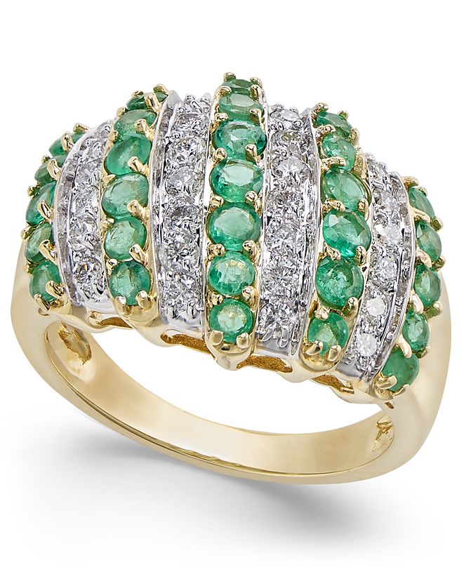 Macy's Emerald (13/4 ct. t.w.) & Diamond (1/2 ct. t.w.) Statement Ring