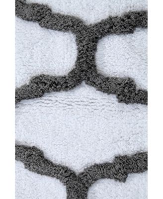 Geometric Non-Skid Cotton Bath Rug, 24" x 36"