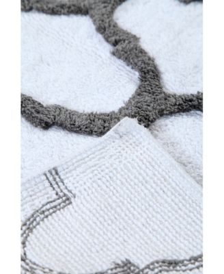 Geometric Non-Skid Cotton Bath Rug, 30" x 50"