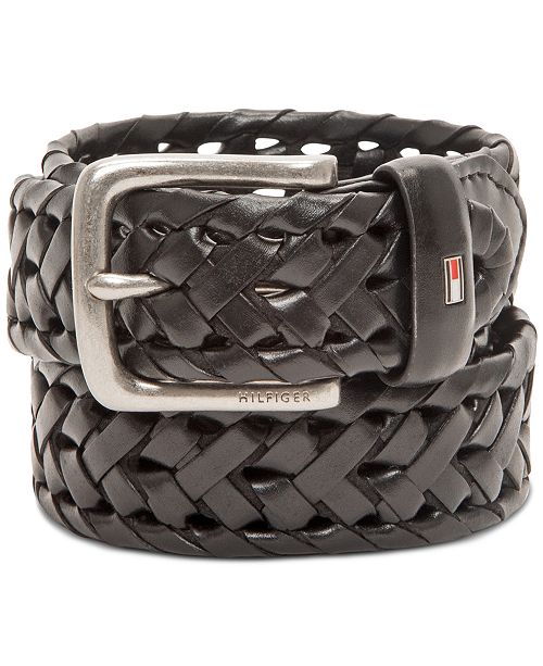 Tommy Hilfiger Men S Faux Leather Braided Casual Belt Reviews