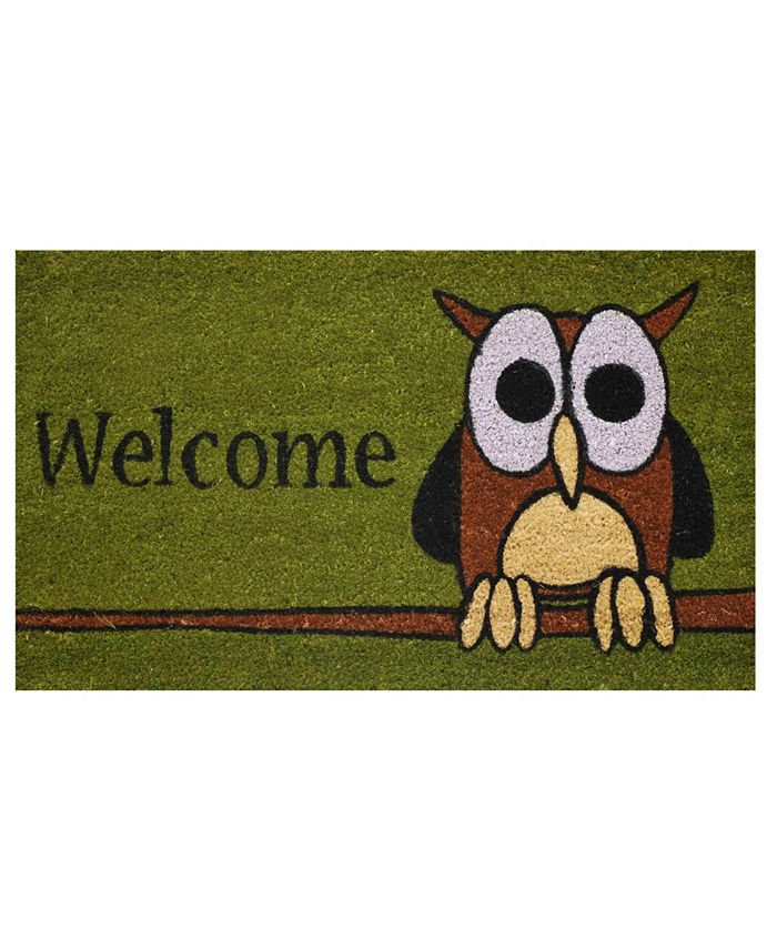 Home & More Owl 17" x 29" Coir/Vinyl Doormat Macy's