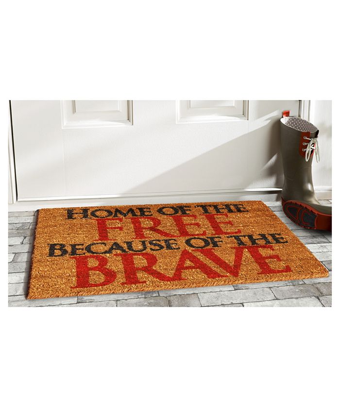 Home & More Home of the Free 17" x 29" Coir/Vinyl Doormat Macy's