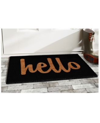 Hello Script Coir/Vinyl Doormat, 17" x 29"