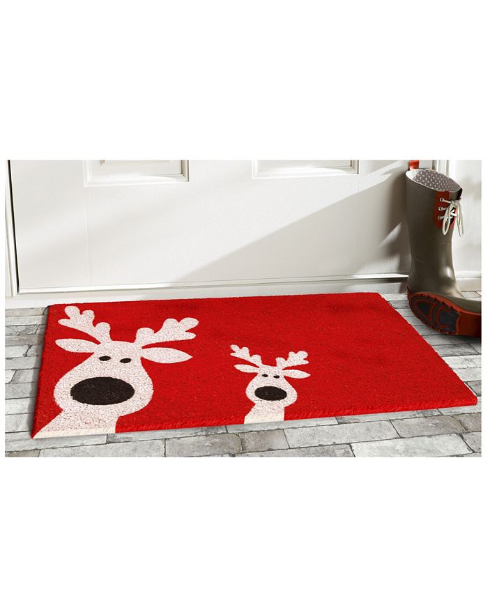 Home & More - Peeking Reindeer 17" x 29" Coir/Vinyl Doormat