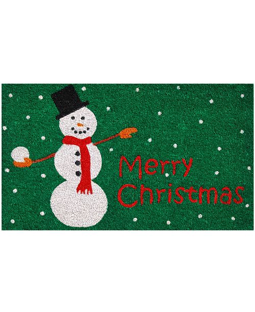 Home More Christmas Snowman 17 X 29 Coir Vinyl Doormat