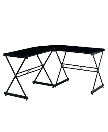RTA Products - Techni Mobili L-Shaped Glass Computer Desk, Quick Ship
