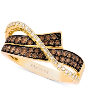 image of Le Vian Chocolatier Diamond Overlap Statement Ring(5/8 ct. t.w.) in 14k Gold