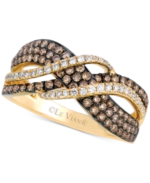 image of Le Vian Chocolatier Gladiator Weave Diamond Statement Ring (7/8 ct. t.w.) in 14k Gold