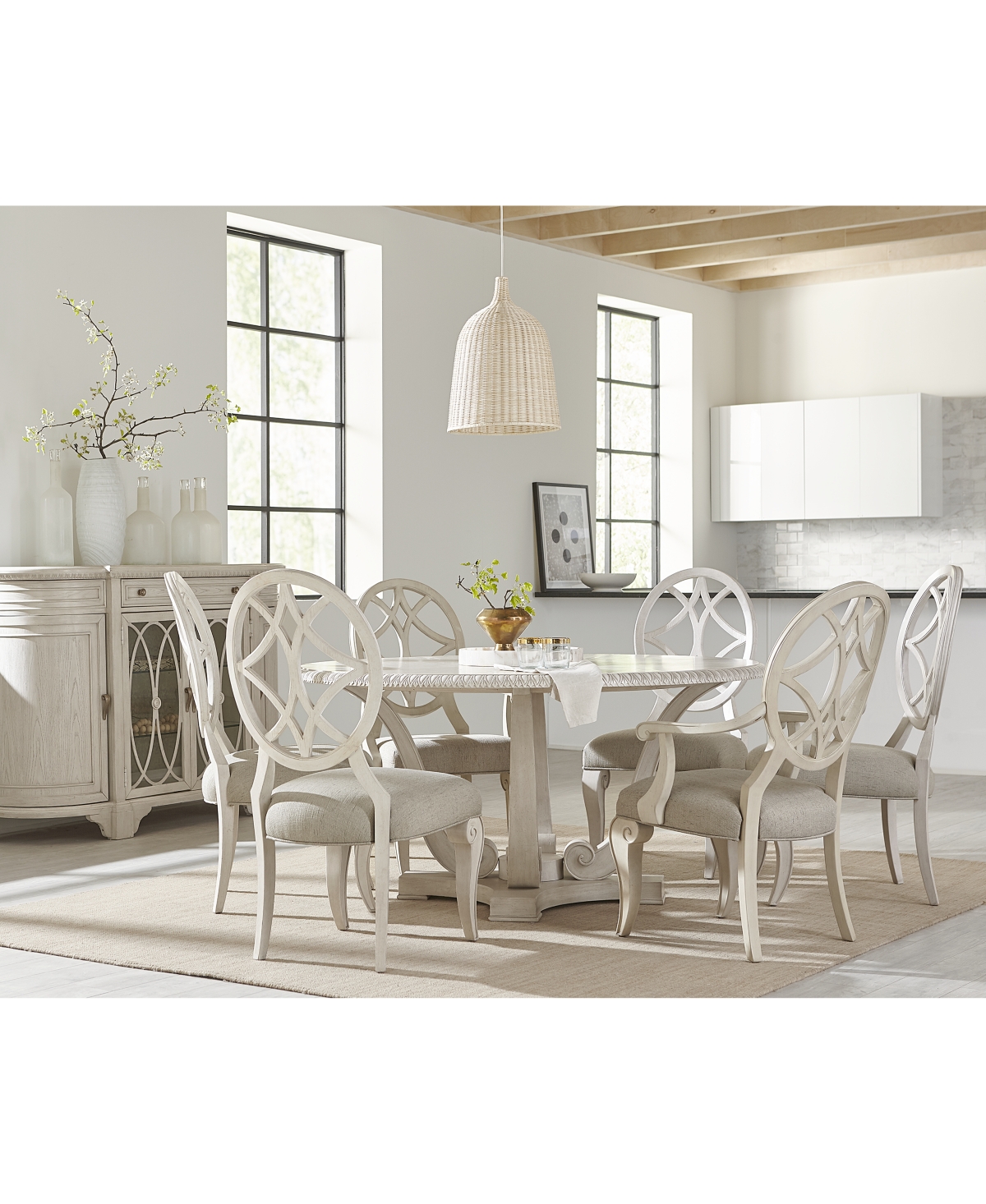Trisha Yearwood Home Jasper County Dogwood Round Dining Furniture, 7pc