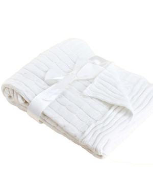 Baby Mode Signature Baby Boys and Girls All Cotton Cable Knit Blanket