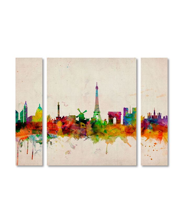 Trademark Global Michael Tompsett 'Paris Skyline' Multi Panel Art Set ...