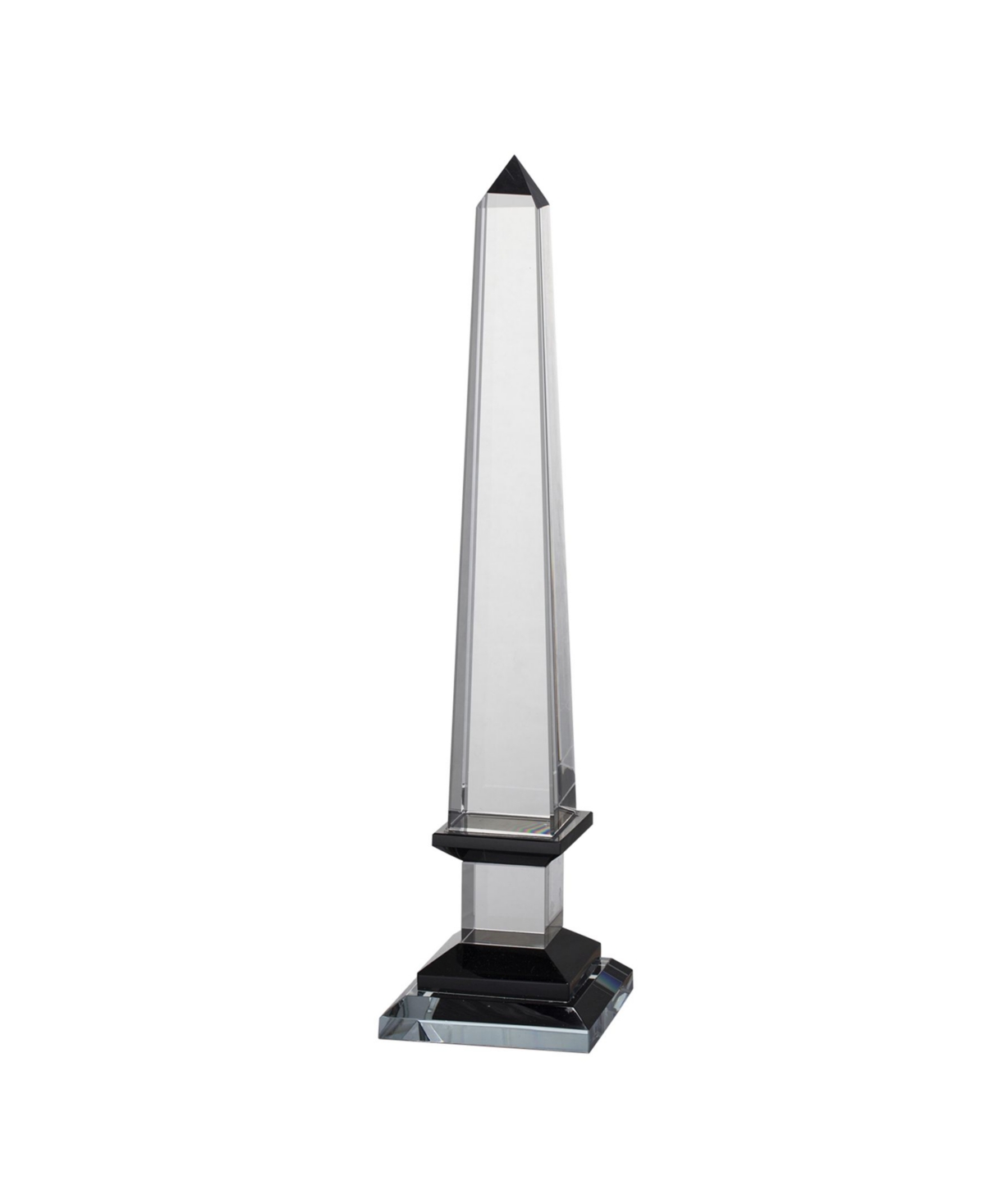 Ab Home Lucent Obelisk Accent With Black Base, Large In Clear