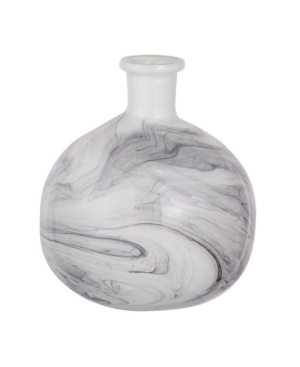 Ab Home Svirla Round Vase, Black And White Swirl
