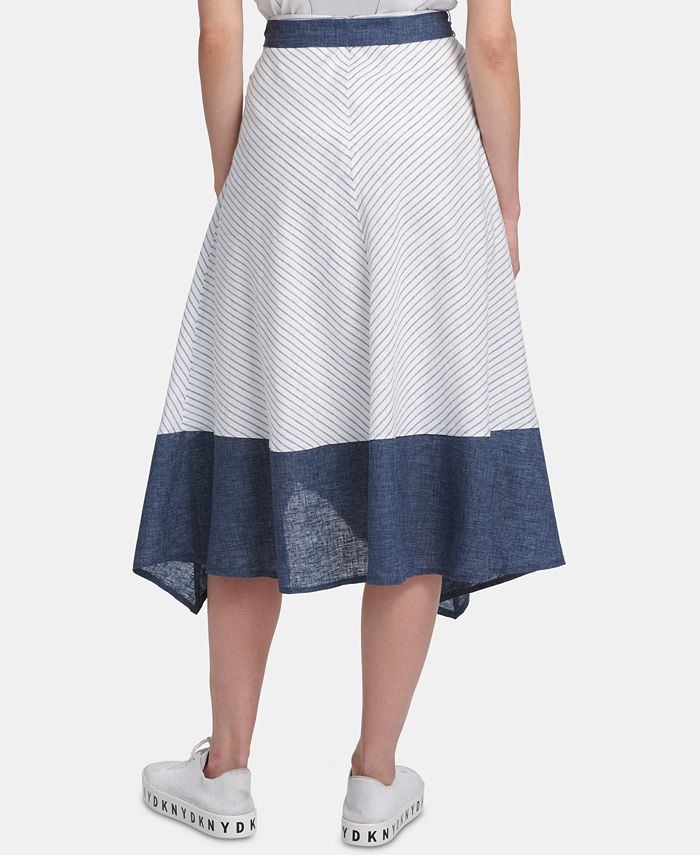 DKNY Striped AsymmetricalHem Skirt Macy's