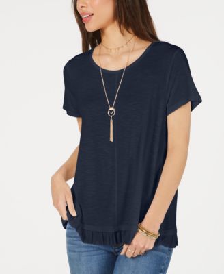 Style & Co - Ruffle-Hem T-Shirt