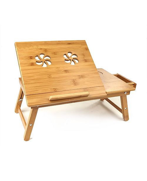 Mind Reader Laptop Lap Desk Flip Top With Drawer Fold Able Legs