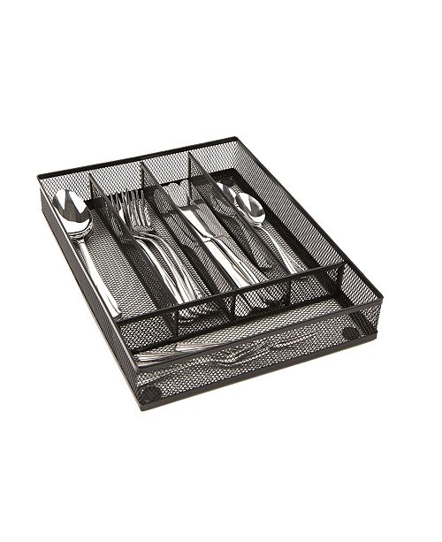 Mind Reader 5 Section Cutlery Tray Drawer Organizer 2 Pack Mesh