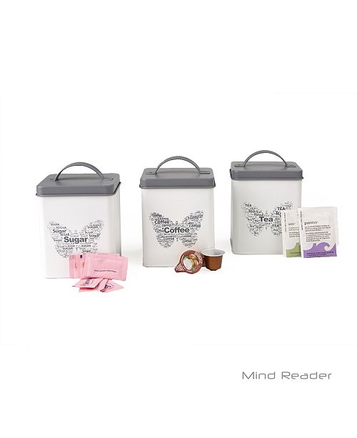 Mind Reader 3 Piece Sugar Tea Coffee Metal Canister Set Reviews