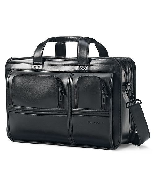 Samsonite Professional Leather 2 Pocket Laptop Briefcase & Reviews Laptop Bags & Briefcases