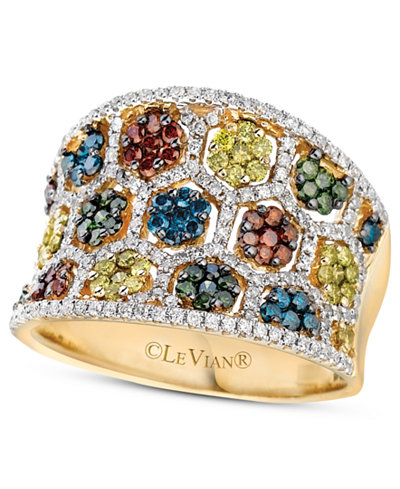 Le Vian Mixberry™ Diamond Concave Ring (1-3/8 ct. t.w.) in 14k Honey ...