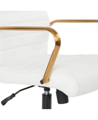 Mid-back Faux Leather Chair with Arms and Base