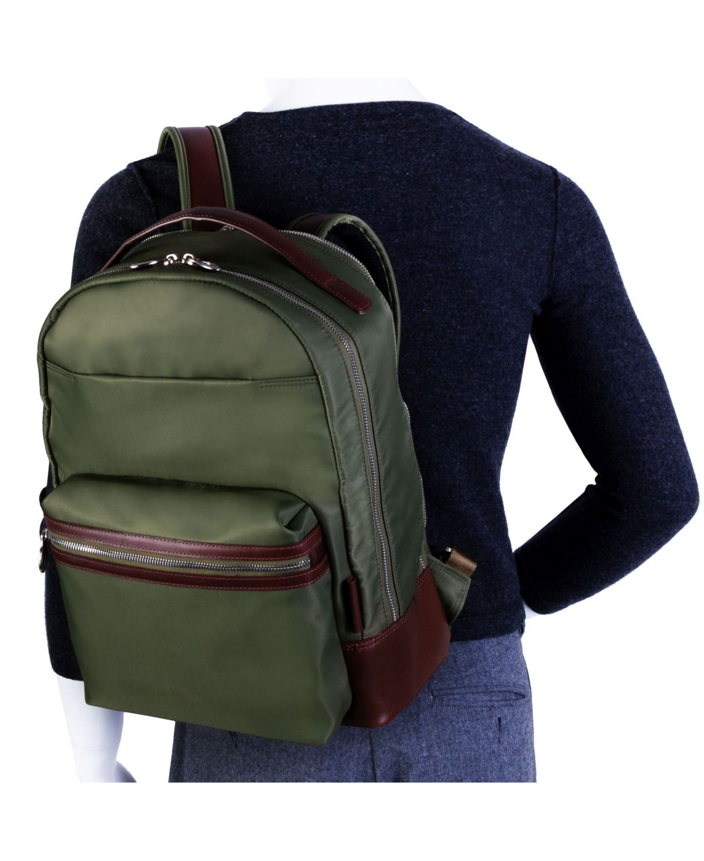 Рюкзак McKlein Parker, 15" Dual Compartment Laptop, цвет: Зелёный — фото 10