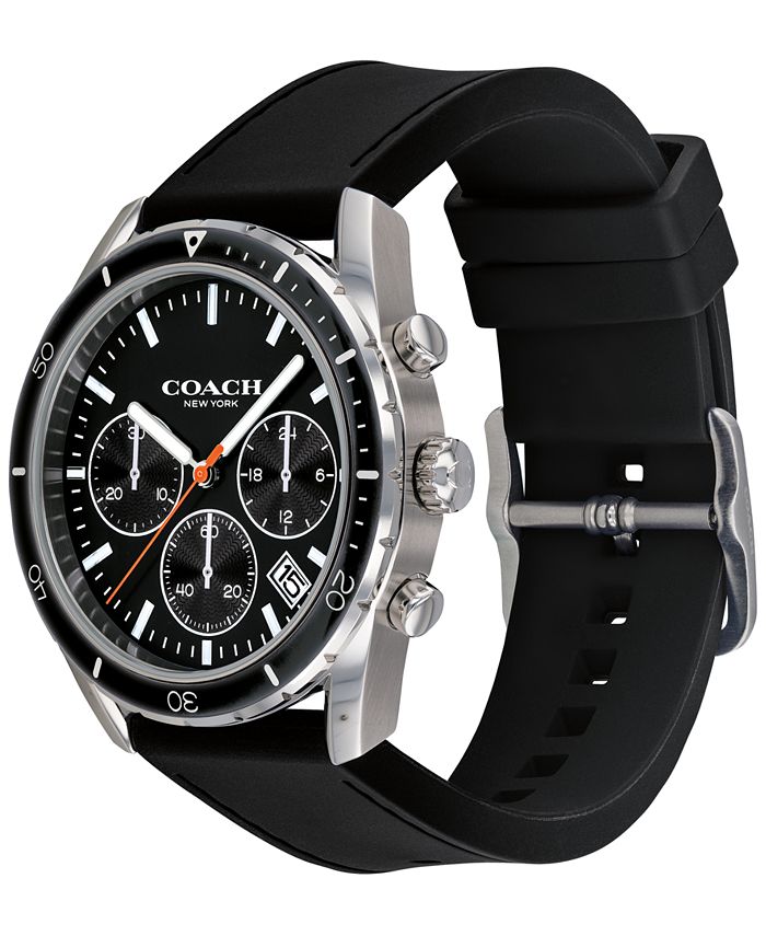 COACH Men's Chronograph Thompson Sport Black Rubber Strap Watch 41mm & Reviews Macy's