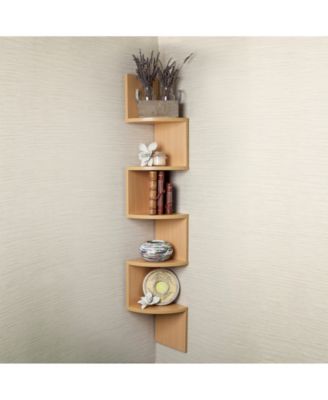 Danya B Large Laminated Beech Veneer Corner Wall Mount Shelf - Macy's