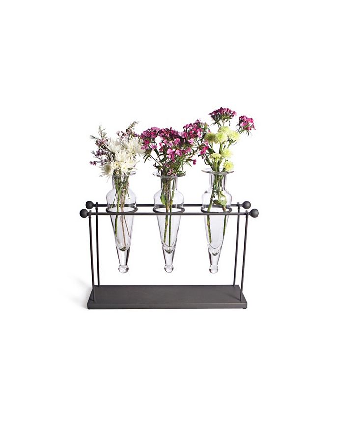 Danya B Triple Clear Amphora on Iron Stand with Finials Vases Macy's