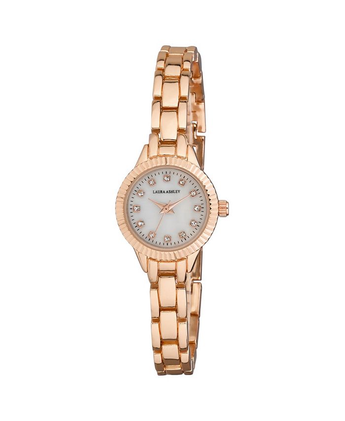 Laura ashley mini link crystal shop bezel bracelet watch