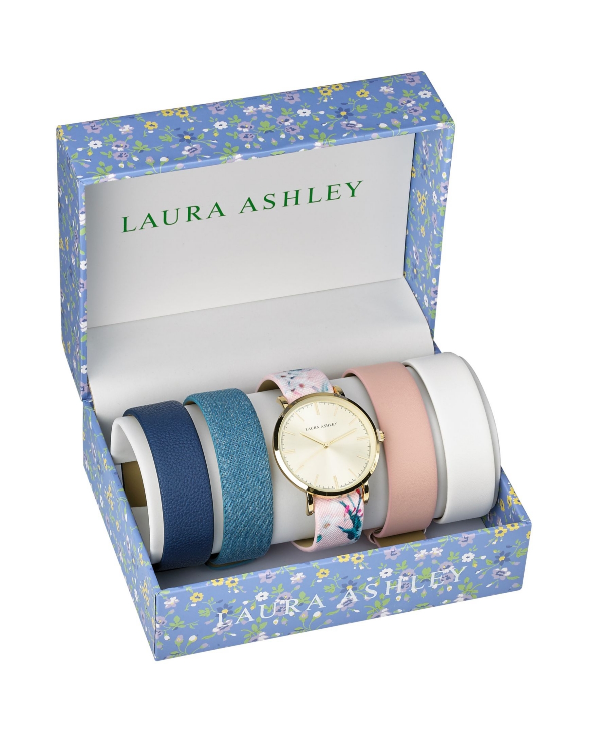 Laura Ashley Gold Slidethrough Interchangeable Sleek Dial Set Watch
