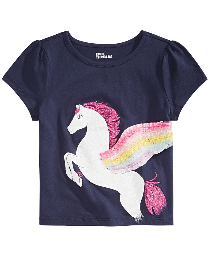 Epic Threads Little Girls Unicorn-Print T-Shirt, Created for Macy's ...