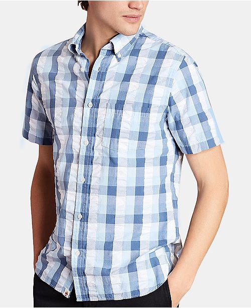 Brooks Brothers Men S Regular Fit Seersucker Check Short Sleeve
