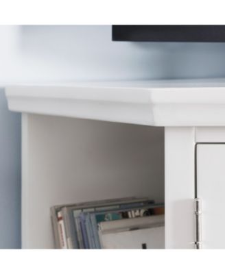 Riley Holliday Cottage White 56" Corner TV Console with Bookcase/Display