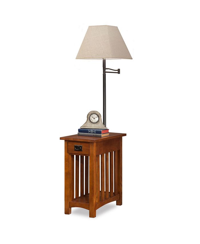 Leick Home Favorite Finds Mission Chairside Swing Arm Lamp Table with
