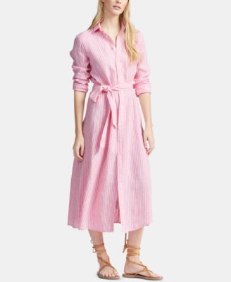 ralph lauren striped linen dress