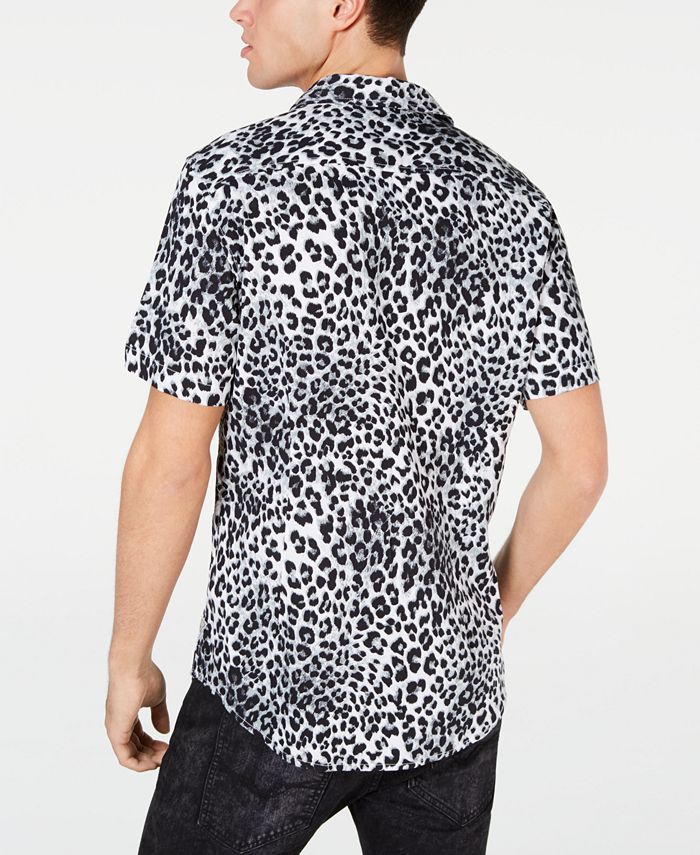 GUESS Men's Rogan Techno Leopard-Print Shirt & Reviews - Shirts - Men ...