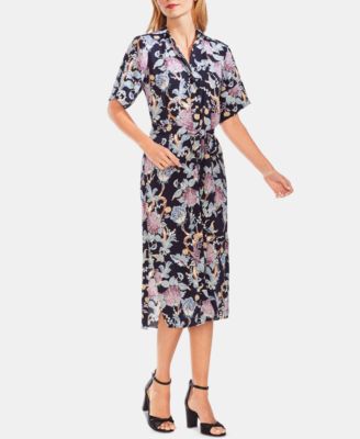 Vince Camuto - Floral-Print Belted Shirtdress
