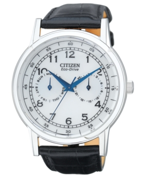Citizen Men's Eco-Drive Black Leather Strap Watch 42mm AO9000-06B