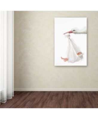 The Macneil Studio 'Stork and Baby' Canvas Art - 19" x 12" x 2"