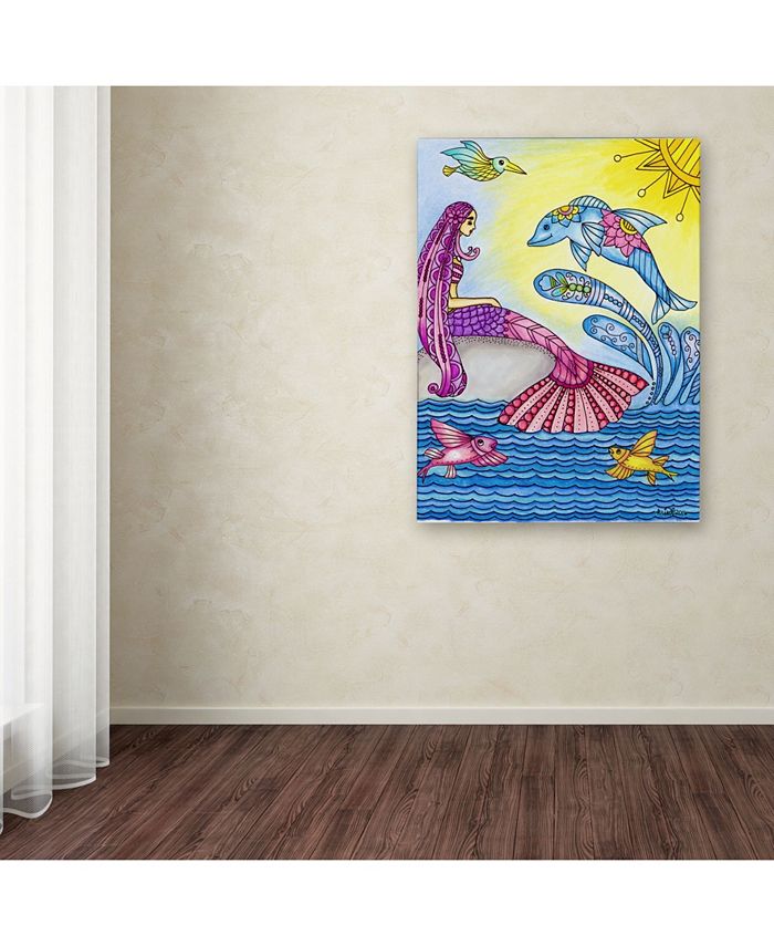 Trademark Global KCDoodleArt 'Sea Life 5 - Color' Canvas Art - 32